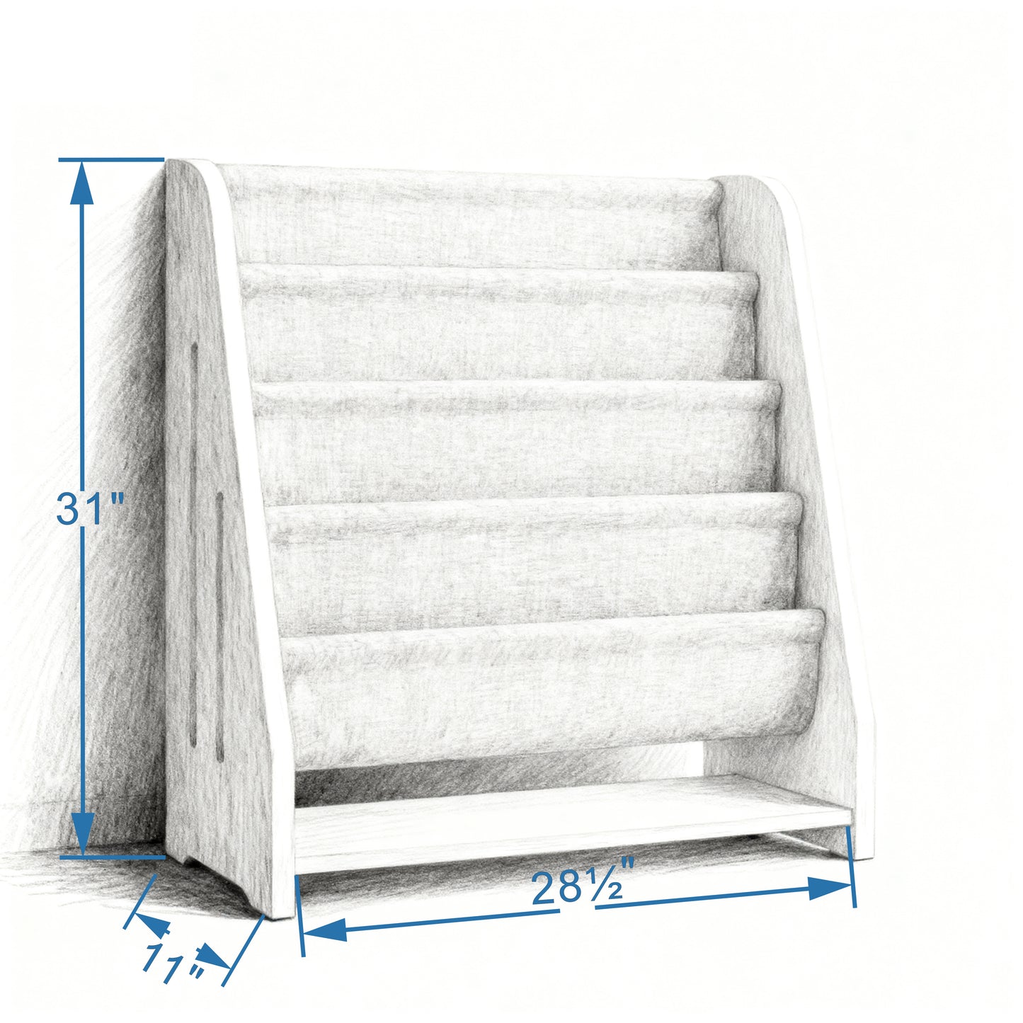 AMMEHOELA Kids Book Shelf Wooden Montessori Bookshelf Dutch Design 5Tier Scalloped,NaturalMapleWood Pattern