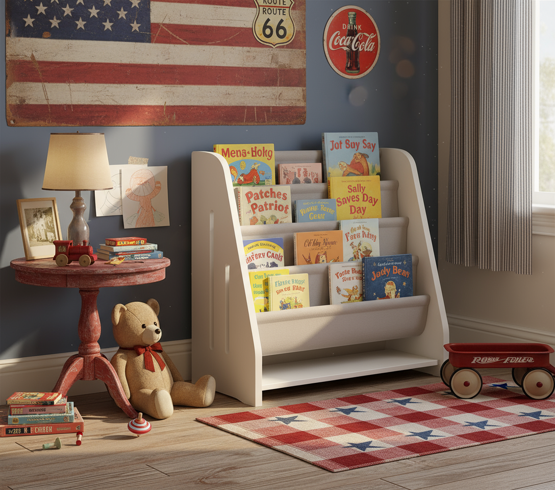 Kids Book Shelf Wooden Montessori Bookshelf Dutch Design 5Tier Scalloped,Milkywhite